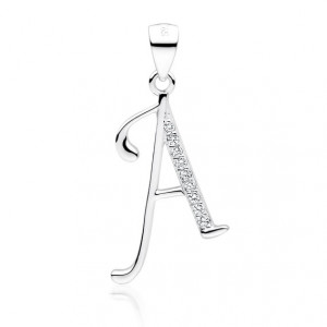 Pandantiv initiala litera A argint cu pietre DiAmanti LZ0002_A-DIA (Argint 925‰ 1,1 g.)